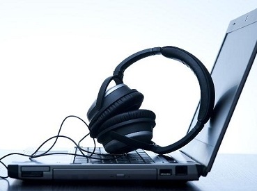 Laptop with Headphones