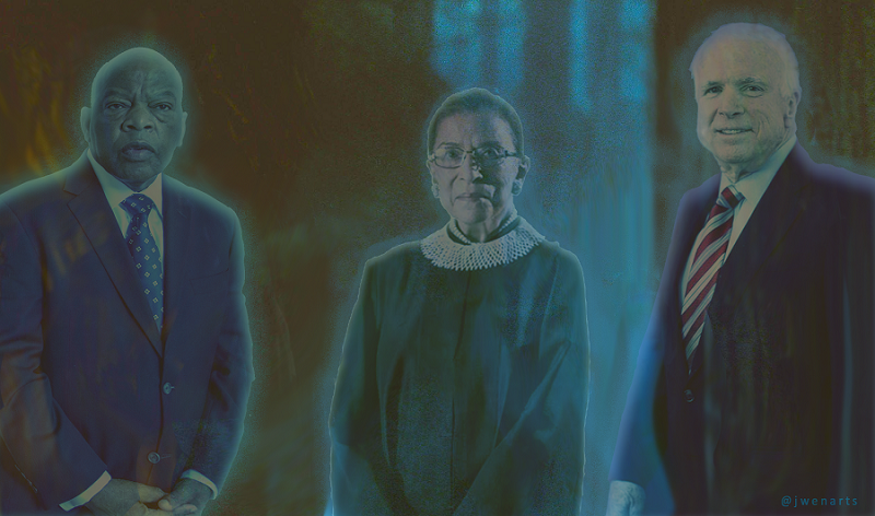 John Lewis, John McCain, and RBG Ruth Bader Ginsburg force ghosts star wars return of the jedi